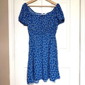 Passport Blur Red Floral Midi Dress XL Flowy Babydoll Milkmaid Butterfly Ruffle